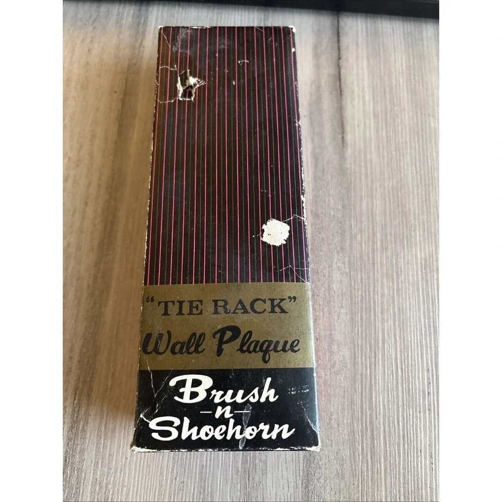 Vintage Tie Rack Wall Plaque Brush And Shoehorn Horse- Made In Japan